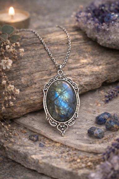 Collection de pendentifs en pierres naturelles